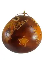 Peru Ornament Gourd Angel with Dove Brown - Peru