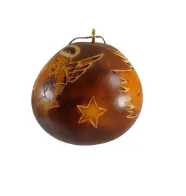 Peru Ornament Gourd Angel with Dove Brown - Peru