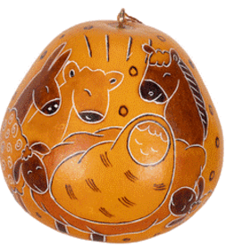 Peru Ornament Gourd Manger Gold - Peru