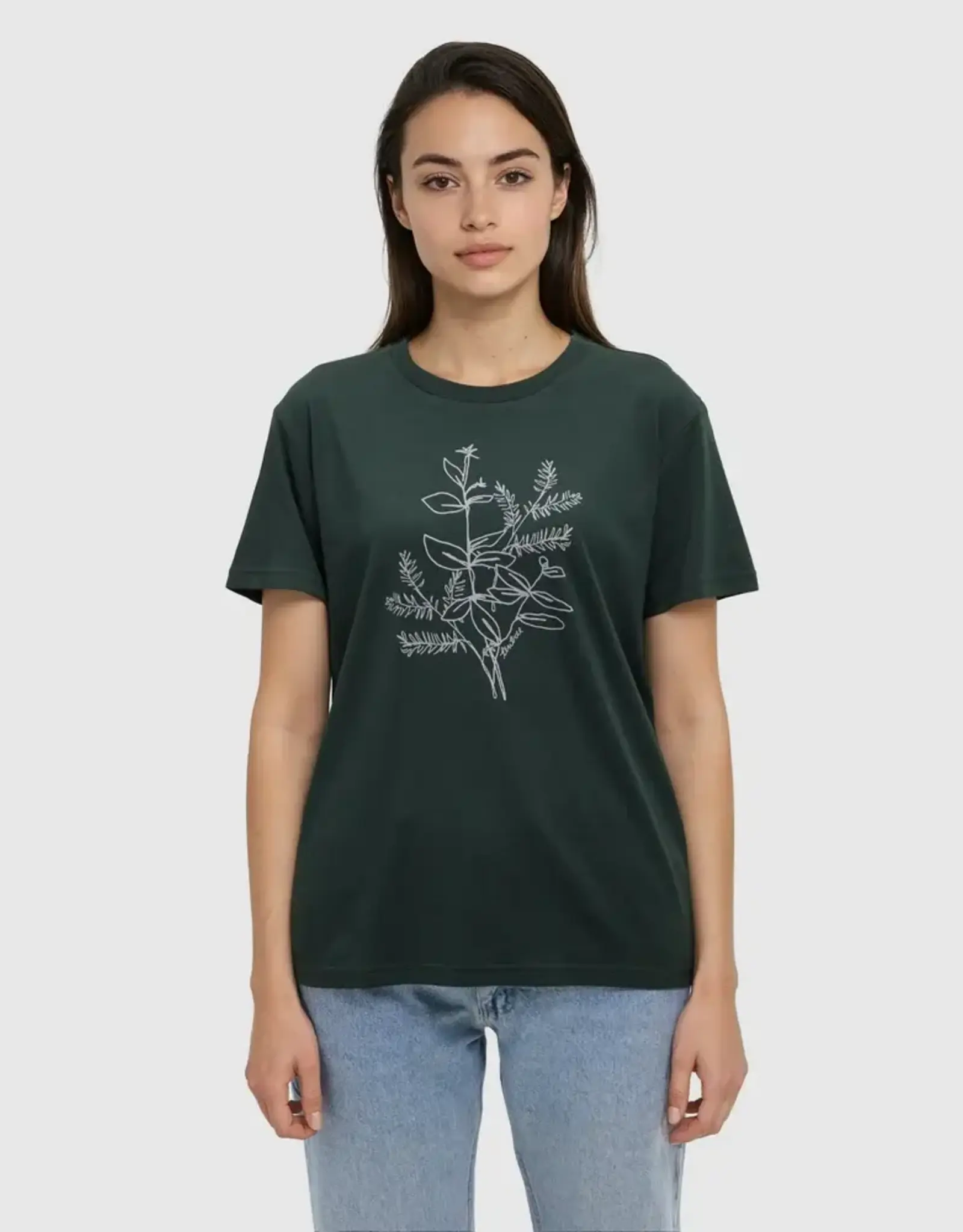 Canada T-Shirt W Autumn Flora Dark Forest Green Harbour Grey Medium