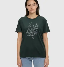 Canada T-Shirt W Autumn Flora Dark Forest Green Harbour Grey Large