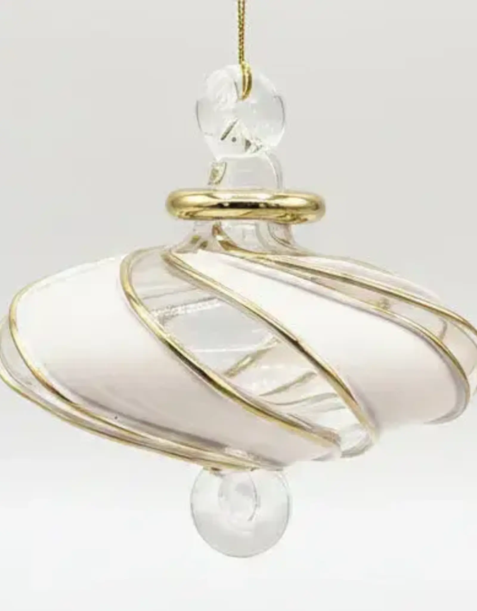 Egypt Blown Glass White Swirl Toupie - Egypt