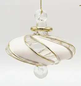 Egypt Blown Glass White Swirl Toupie - Egypt