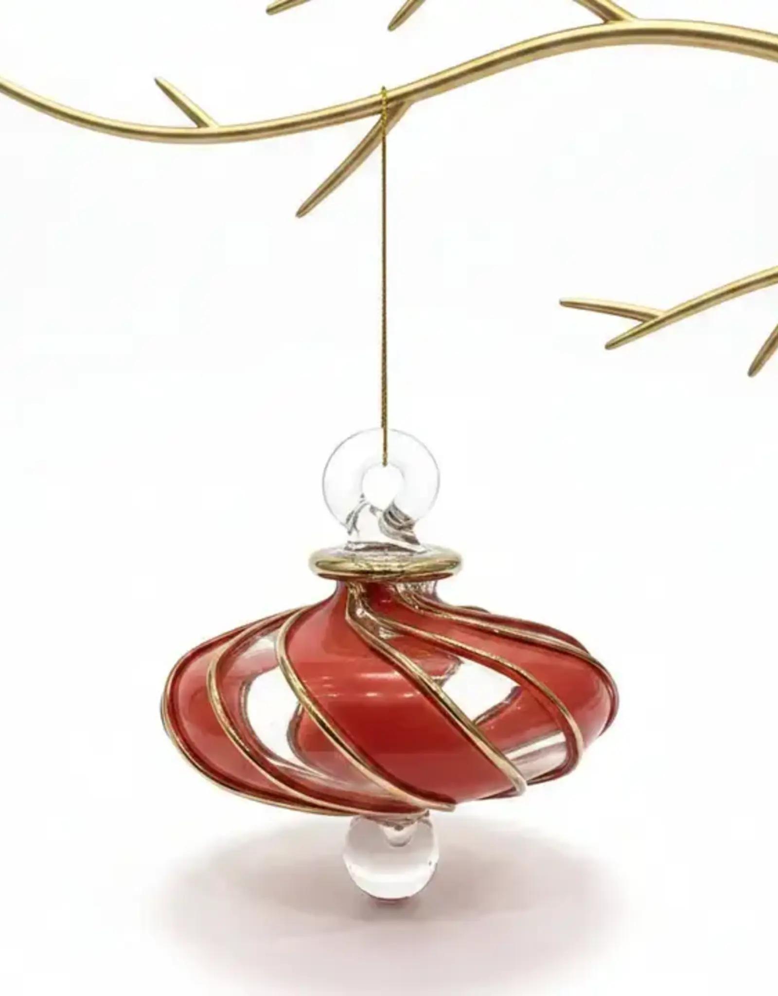 Egypt Blown Glass Red Swirl Toupie - Egypt