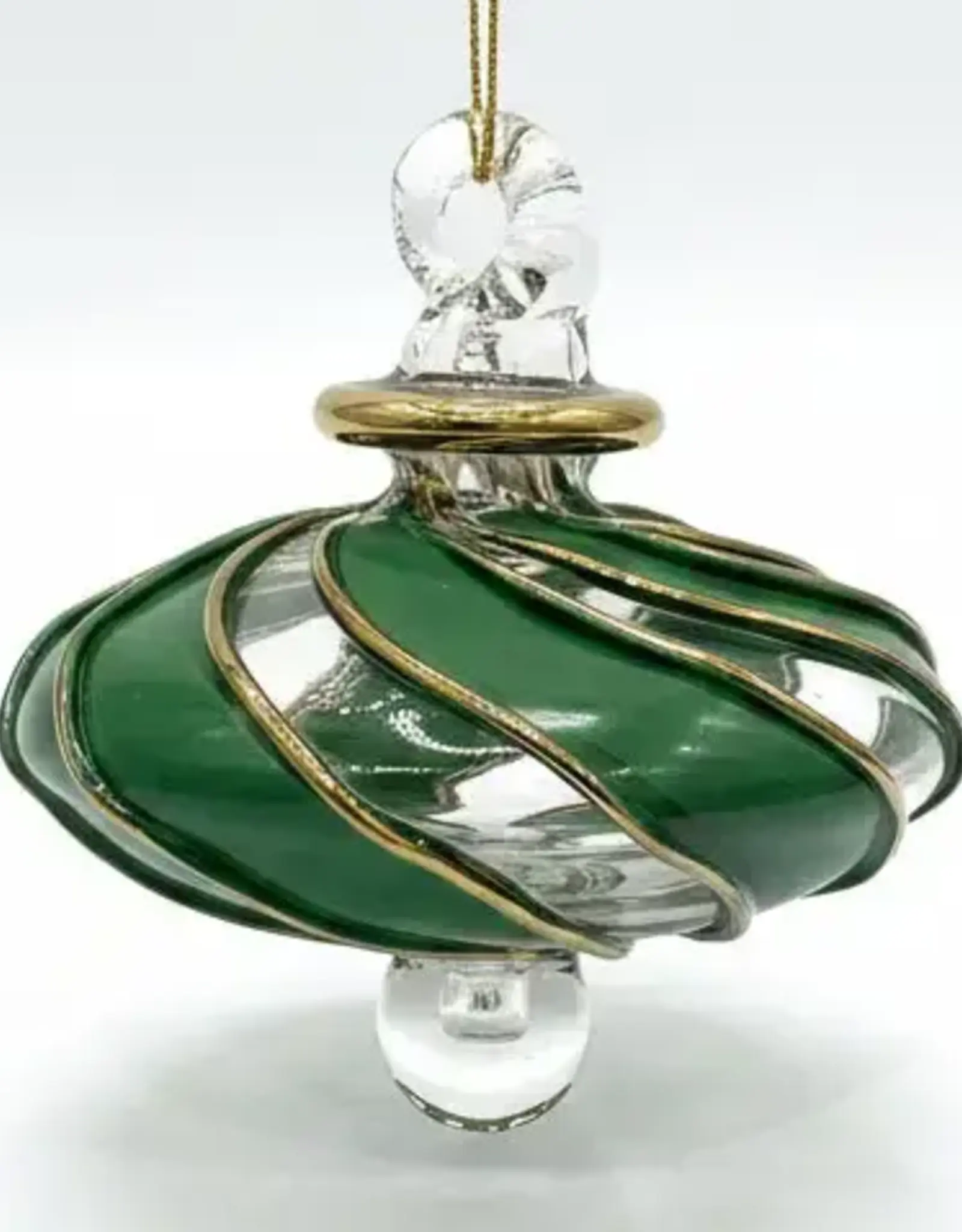 Egypt Blown Glass Green Swirl Toupie - Egypt