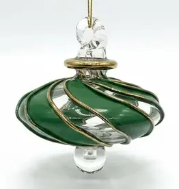 Egypt Blown Glass Green Swirl Toupie - Egypt