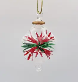 Egypt Blown Glass Small Green and Red Blossoms - Egypt