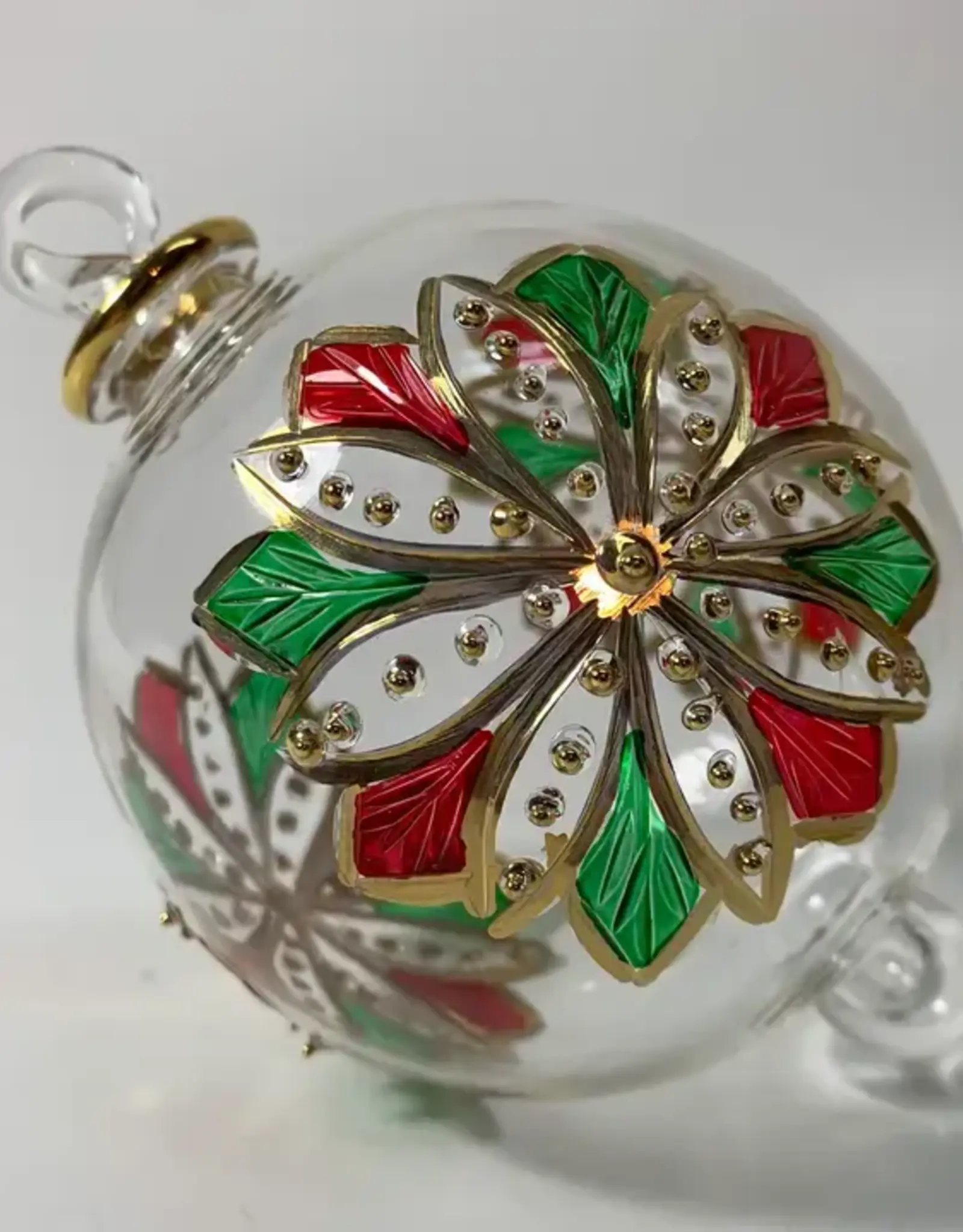 Egypt Blown Glass Red and Green Flower - Egypt