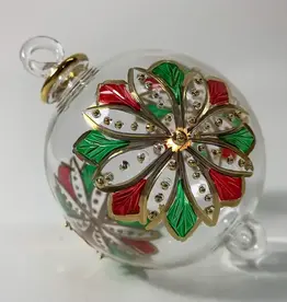 Egypt Blown Glass Red and Green Flower - Egypt