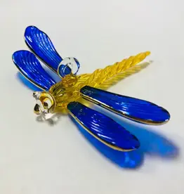 Egypt Blown Glass Dragonfly Blue and Yellow - Egypt