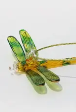 Egypt Blown Glass Dragonfly Yellow and Green Variegated - Egypt