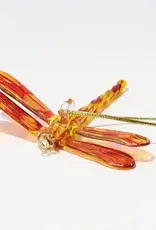 Egypt Blown Glass Dragonfly Yellow and Red Variegated - Egypt
