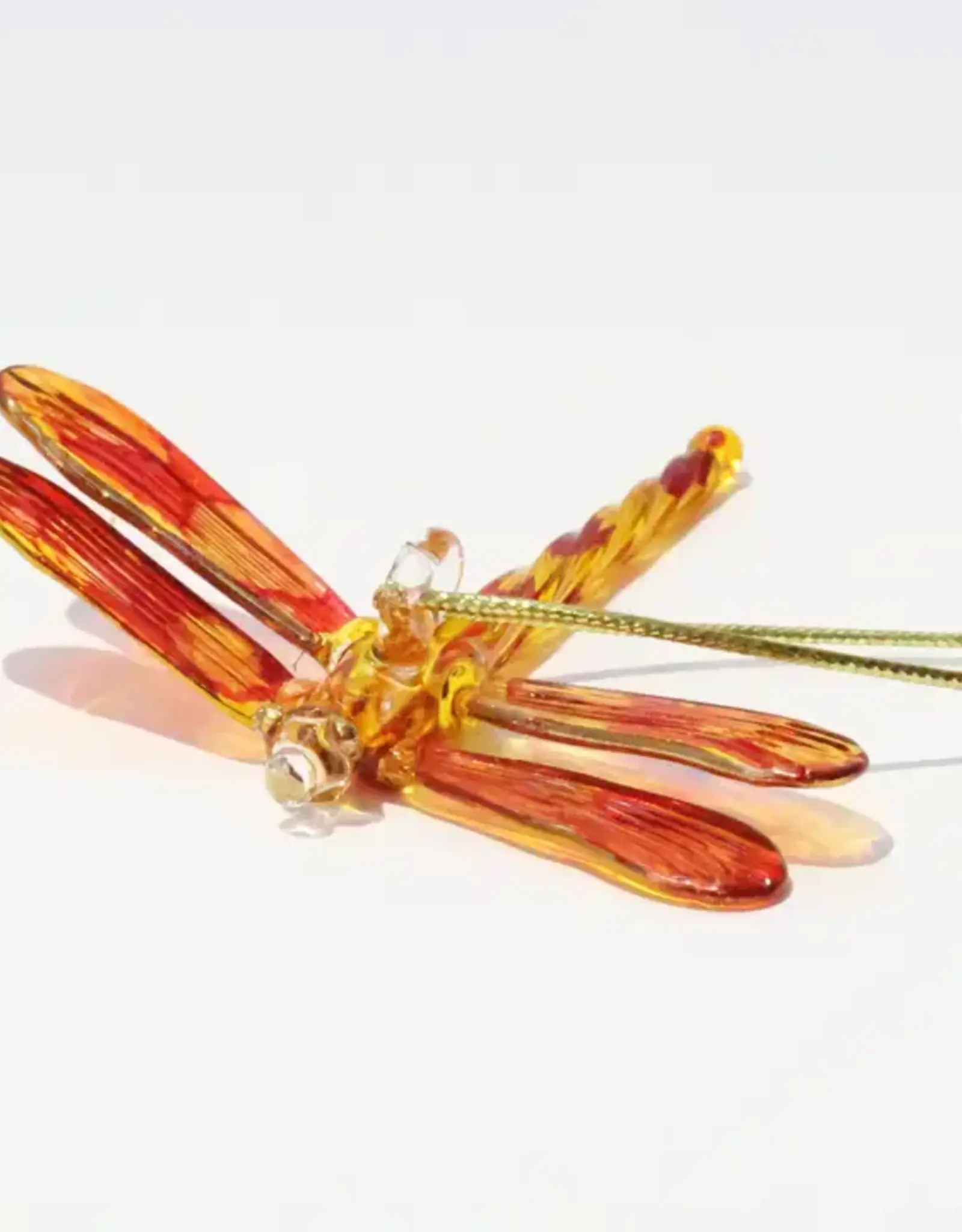 Egypt Blown Glass Dragonfly Yellow and Red Variegated - Egypt