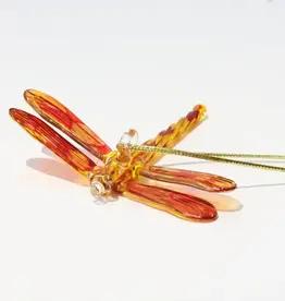 Egypt Blown Glass Dragonfly Yellow and Red Variegated - Egypt