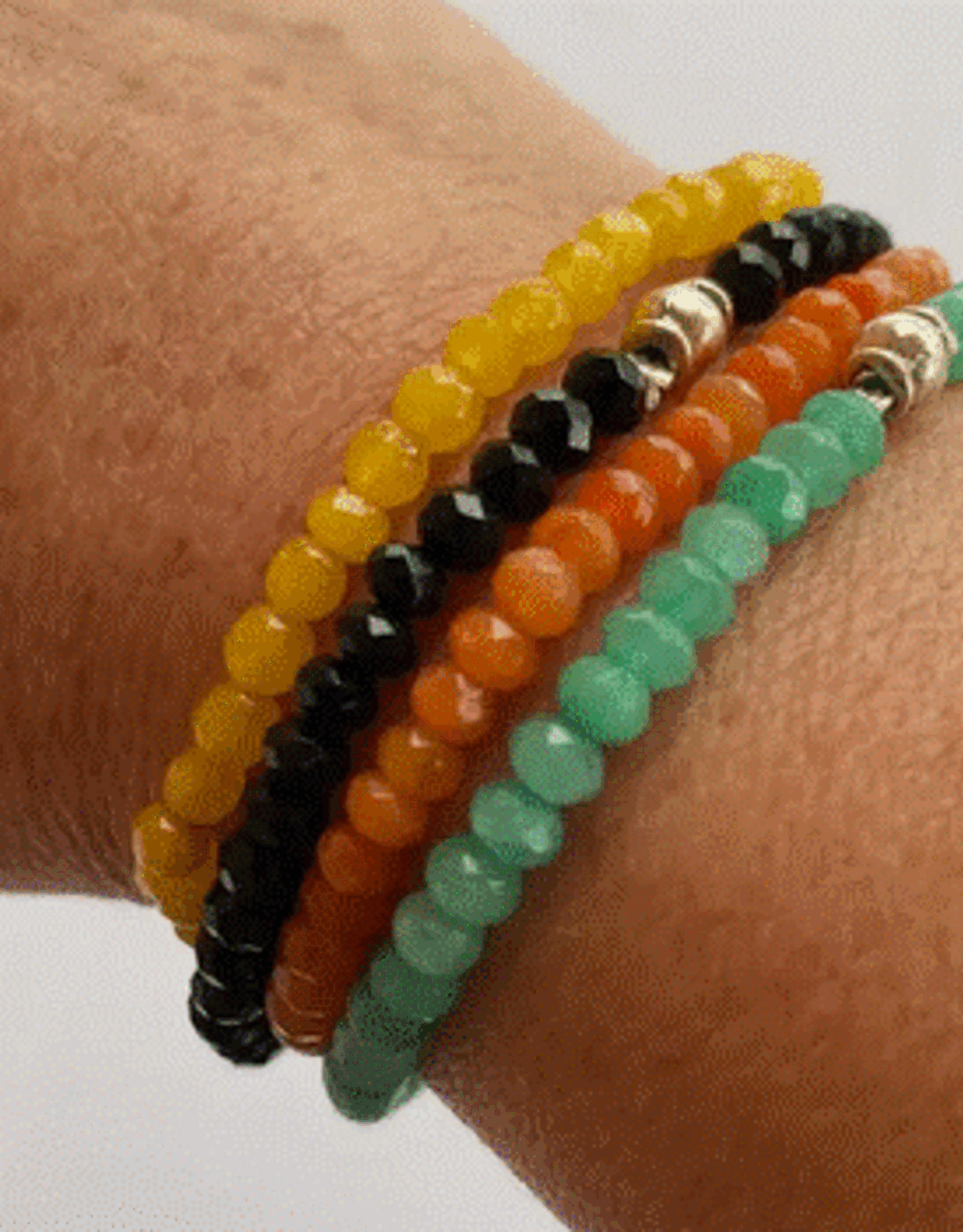 Nepal Bracelet Semi Precious Cut Stone Beads  - Nepal