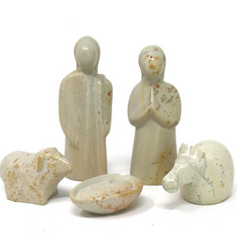Kenya Nativity Holy Family Soapstone - 5 Piece Set - Kenya