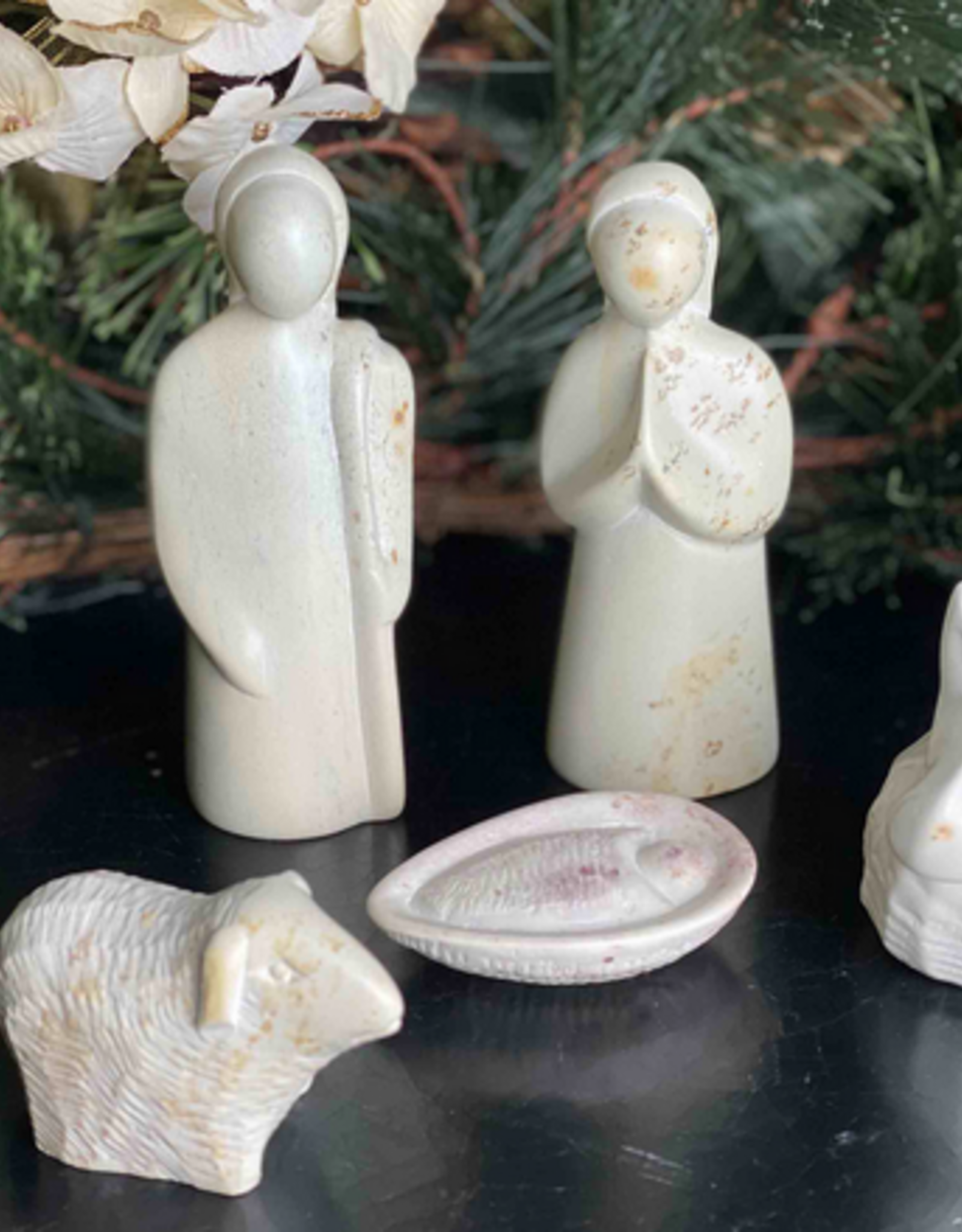 Kenya Nativity Holy Family Soapstone - 5 Piece Set - Kenya