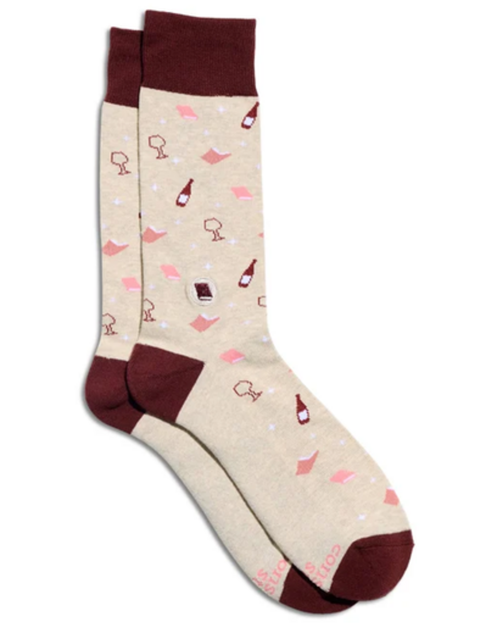 India Socks That Give Books Beige S - India