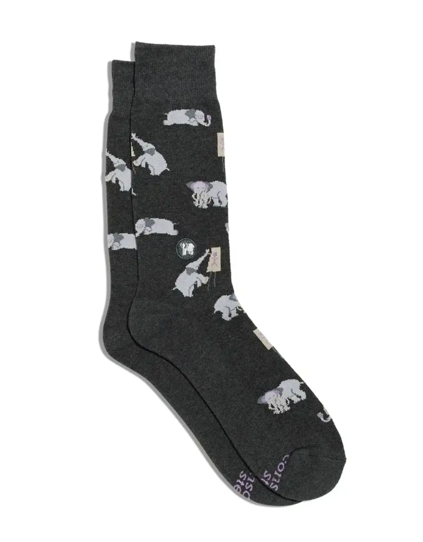 India Socks That Support Mental Health Elephants Gray S - India