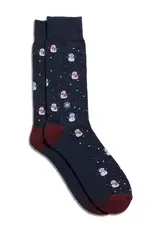 India Socks That Give Water Snowman Navy  S - India