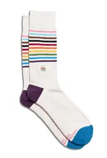 India Socks That Save LGBTQ Lives Rainbow Stripe Beige M - India