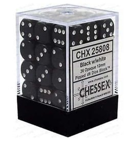 Chessex d6Cube12mmOP BKwh (36)
