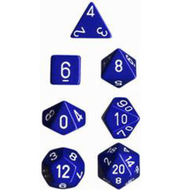 Chessex 7-Set Cube Opaque Blue with White