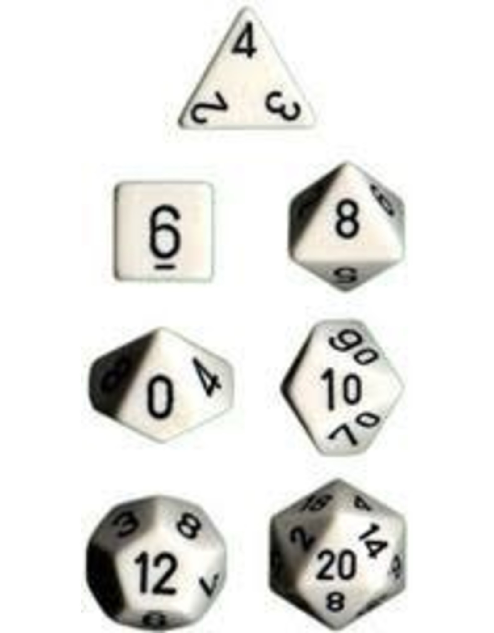 Chessex 7-Set Polyhedral CubeOP White-Black