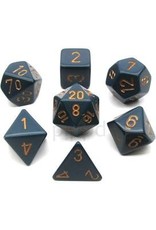 Chessex 7-Set Polyhedral Opaque Dusty Blue w/copper