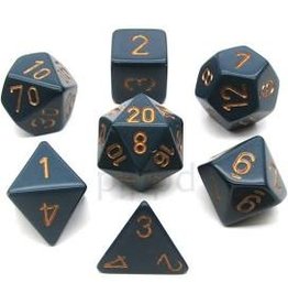 Chessex 7-Set Polyhedral Opaque Dusty Blue w/copper