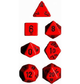 Chessex 7-Set Cube Opaque Red with Black