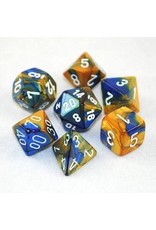 Chessex 7-Set Polyhedral Gemini Blue Gold/white