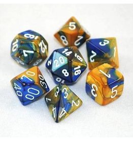 Chessex 7-Set Polyhedral Gemini Blue Gold/white