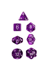 Chessex 7-Set Cube Translucent Purple with White