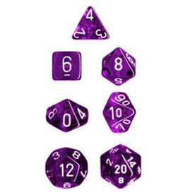 Chessex 7-Set Cube Translucent Purple with White