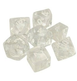 Chessex Translucent Clear/White Set (7)