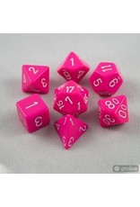 Chessex 7-Set Cube Opaque Pink with White