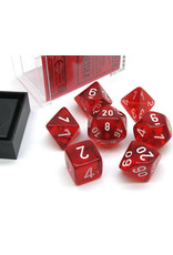 Chessex 7-Set Cube Translucent Red with White