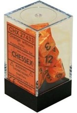 Chessex 7-Set Polyhedral Vortex Dice - Orange/Black