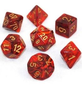 Chessex 7-Set Polyhedral Scarab Scarlet /Gold