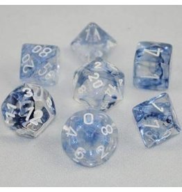 Chessex 7-Set Cube Nebula Dark Blue with White