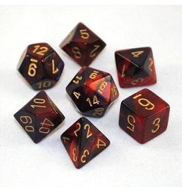 Chessex 7-Set Polyhedral CubeGemini Purple Red Gold