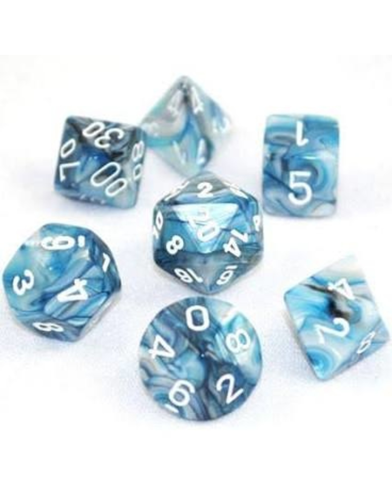 Chessex 7-Set Polyhedral Dm7 Lustrous Slate/white