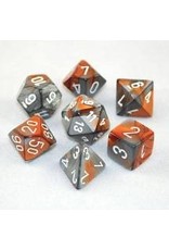 Chessex 7-Set Cube Gemini Copper and Steel with White