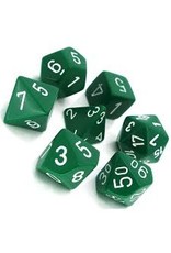 Chessex 7-Set Polyhedral Opaque: Green With White