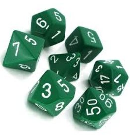 Chessex 7-Set Polyhedral Opaque: Green With White