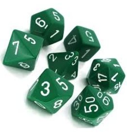 Chessex Opaque: Poly Set Green/White (7)