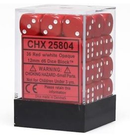 Chessex d6Cube12mmOP RDwh (36)