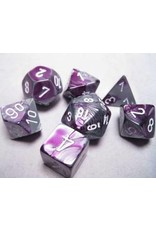 Chessex 7-Set Polyhedral Gemini #2 Purple/Steel with White