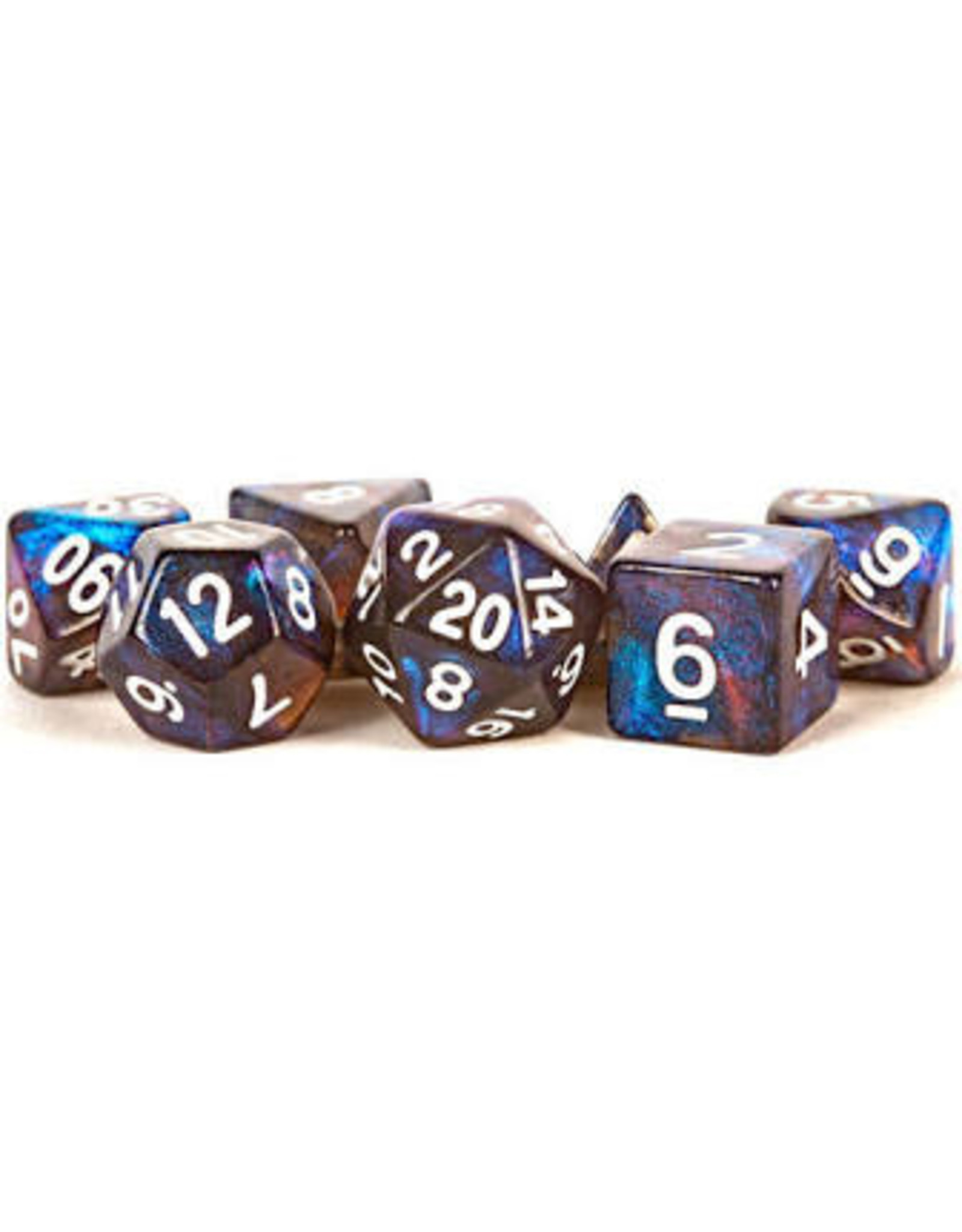 Metallic Dice Games 16mm Acrylic Stardust Poly Dice Set: Galaxy (7)